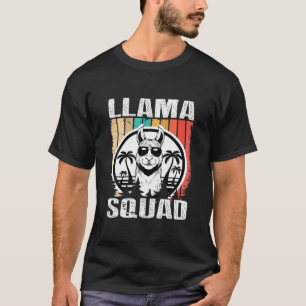 Llama Squad Retro Vintage Sunglasses Cool Llamas T-Shirt