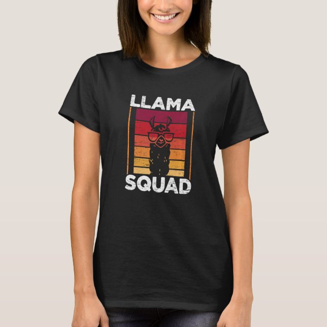 Llama Squad Retro Vintage T-Shirt (Front)