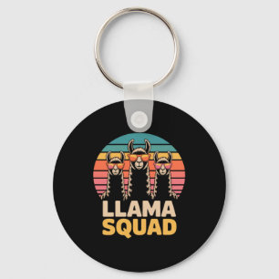 Llama Squad Sungles Cool Llamas Gift Keychain