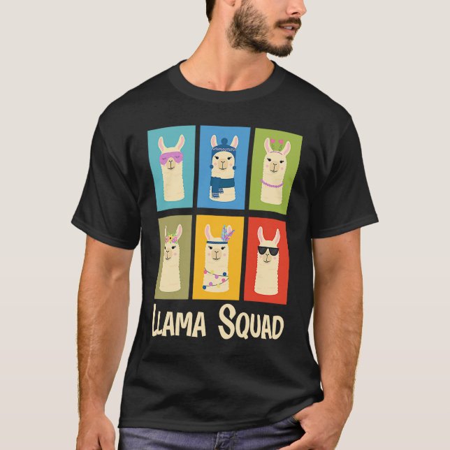 Llama Squad Team Llama Matching T-Shirt (Front)
