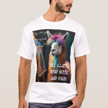 Llama Stay Home & Paint Artist's T-Shirt