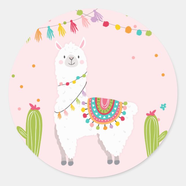 Llama Sticker Llama birthday Alpaca Fiesta Mexican (Front)