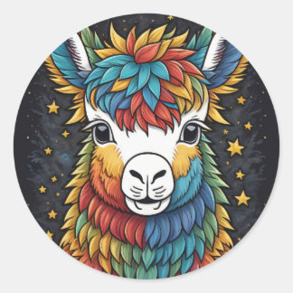 Llama Sticker, round Classic Round Sticker