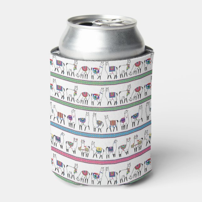 Llama Stripe Pattern Can Cooler (Can Front)