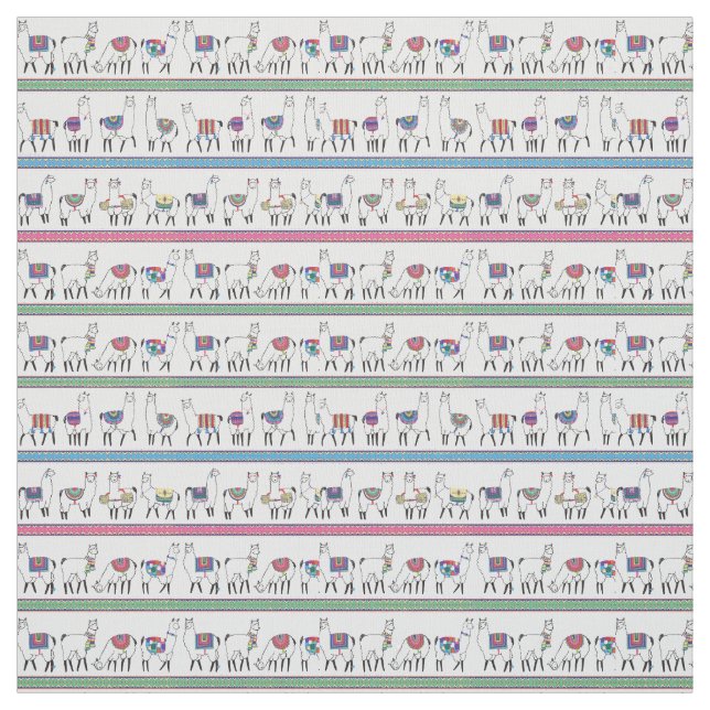 Llama Stripe Pattern Fabric (Swatch)