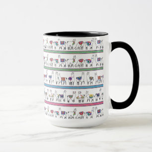 Llama Stripe Pattern Mug