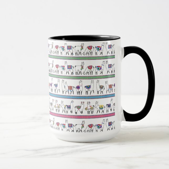 Llama Stripe Pattern Mug (Right)