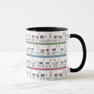 Llama Stripe Pattern Mug