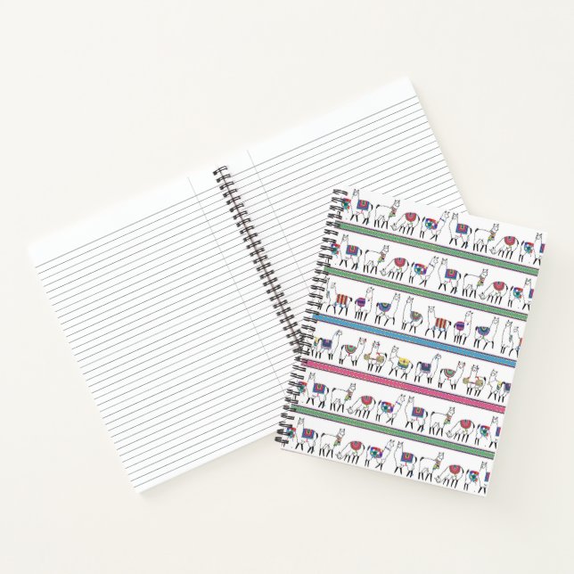 Llama Stripe Pattern Notebook (Inside)