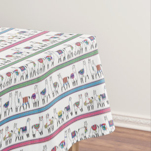 Llama Stripe Pattern Tablecloth