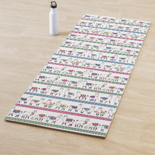 Llama Stripe Pattern Yoga Mat