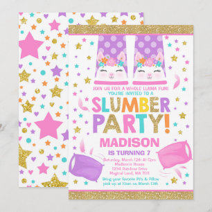 Llama Swood Party Llama Invitation d'anniversaire