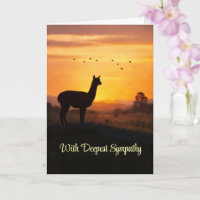 Llama Sympathy Loss Country Sunset with Birds