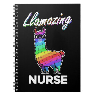 Llama T Shirt Llamazing Nurse Medical Rainbow Cool Notebook