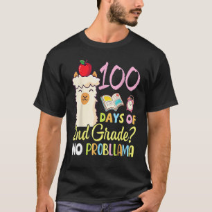 Llama Teacher Student 100 Days Of 2nd Grade No Pro T-Shirt