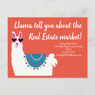 llama tell you how much real estate marketing sell postcard