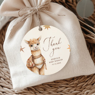 Llama Thank You Baby Shower Favour Tags