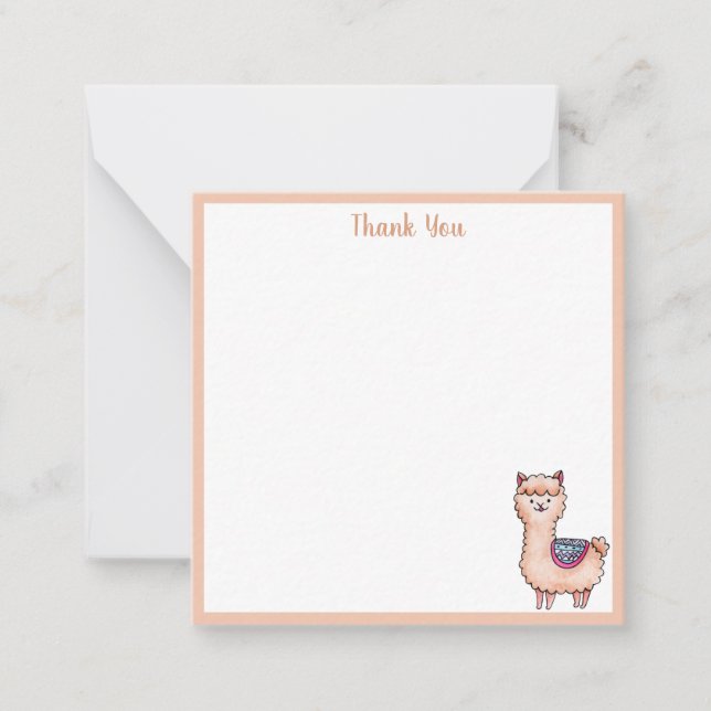 Llama Thank You Card (Front)