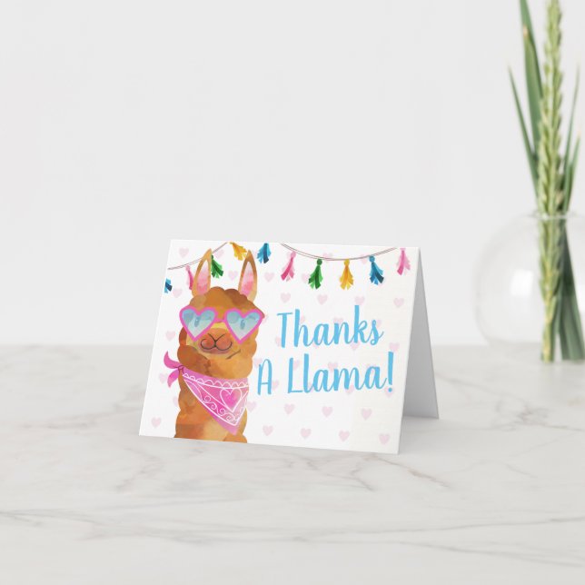 Llama Thank You Note Cartes (Devant)