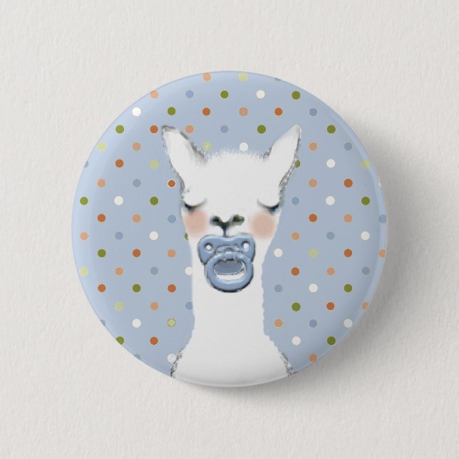 Llama-themed Baby Shower 2 Inch Round Button (Front)