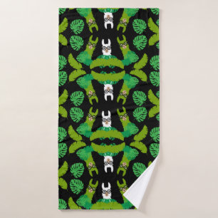 Llama Themed Print Bath Towel