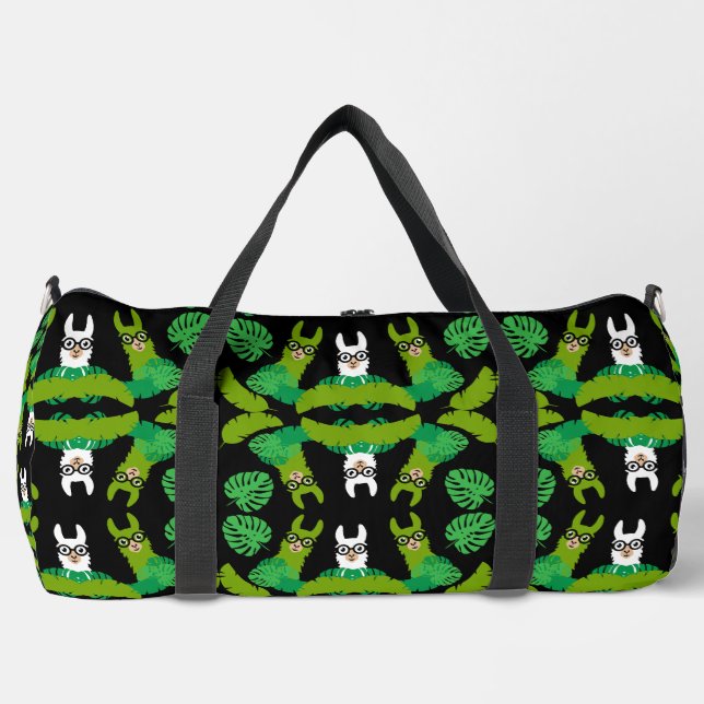 Llama Themed Print Duffle Bag (Front)