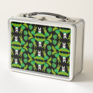 Llama Themed Print Metal Lunch Box