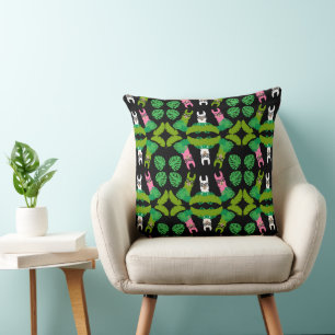 Llama Themed Print Throw Pillow