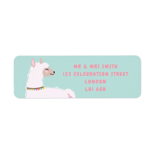llama themed return address label (Front)