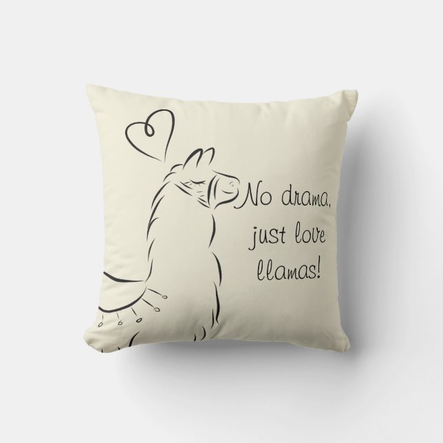 Llama Throw Pillow (Front)