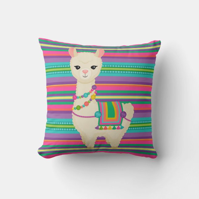 Llama Throw Pillow (Front)