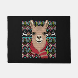 Llama Ugly Christmas Doormat