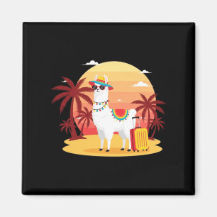Llama Vacation Sunset Magnet