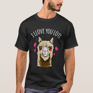 Llama Valentines Day I Llove You Llots T-Shirt