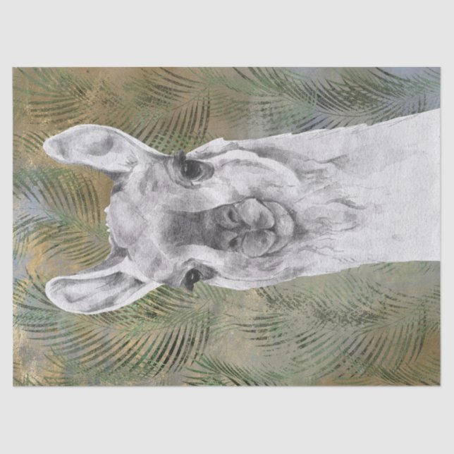 Llama Watercolor Tissue Paper (Front)