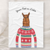 Llama Wearing Funny Ugly Christmas Nordic Sweater