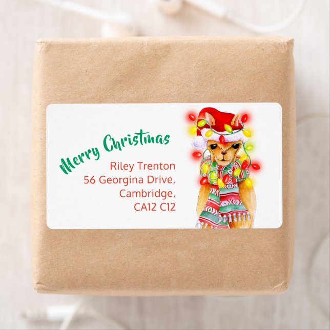 Llama whimsy watercolor merry christmas reply (Insitu)