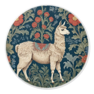 Llama William Morris style Right Facing Ceramic Knob