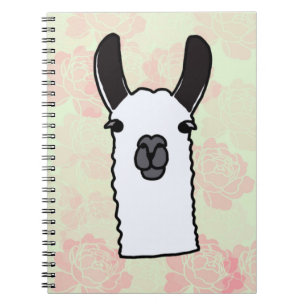 Llama with Peonies Notebook