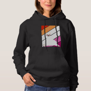 Llama With Pride Lesbian Flag Lgbtq Proud Ally Pri Hoodie