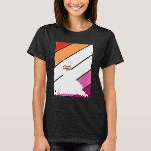Llama With Pride Lesbian Flag Lgbtq Proud Ally Pri T-Shirt