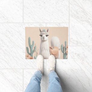 Llama with Saddle in the Desert Doormat