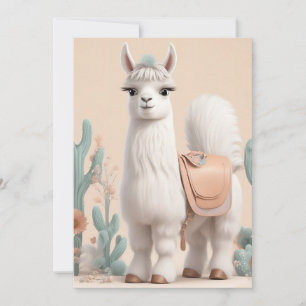 Llama with Saddle in the Desert Thank You Card