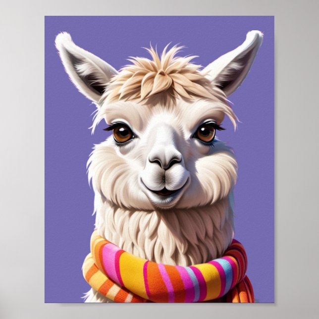 Llama Wrapped in Warmth: Scarf Edition Poster (Front)