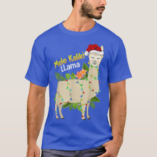 Llama Xmas Lights Mele Kalikimaka Llama Christmas  T-Shirt