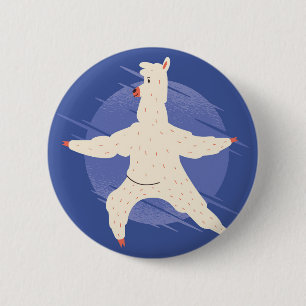 Llama Yoga 2 Inch Round Button