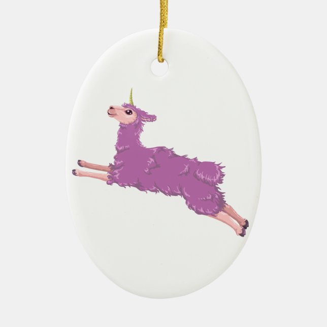Llamacorn Ceramic Ornament (Front)