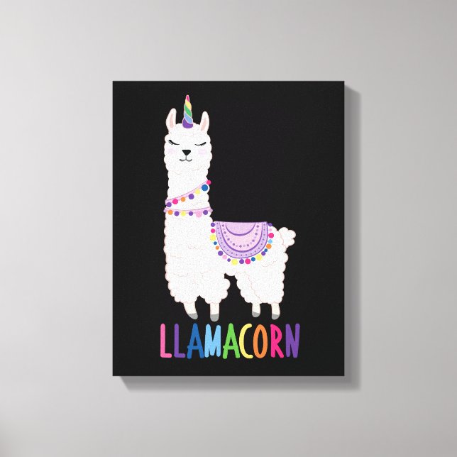 Llamacorn - Funny Unicorn Llama Canvas Print (Front)