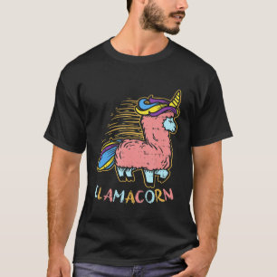 Llamacorn Llama Unicorn Cute Rainbow Colour T-Shirt