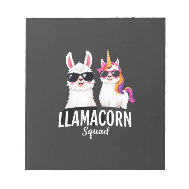 Llamacorn Squad Funny Unicorn Llama Squad Christma Notepad (Front)